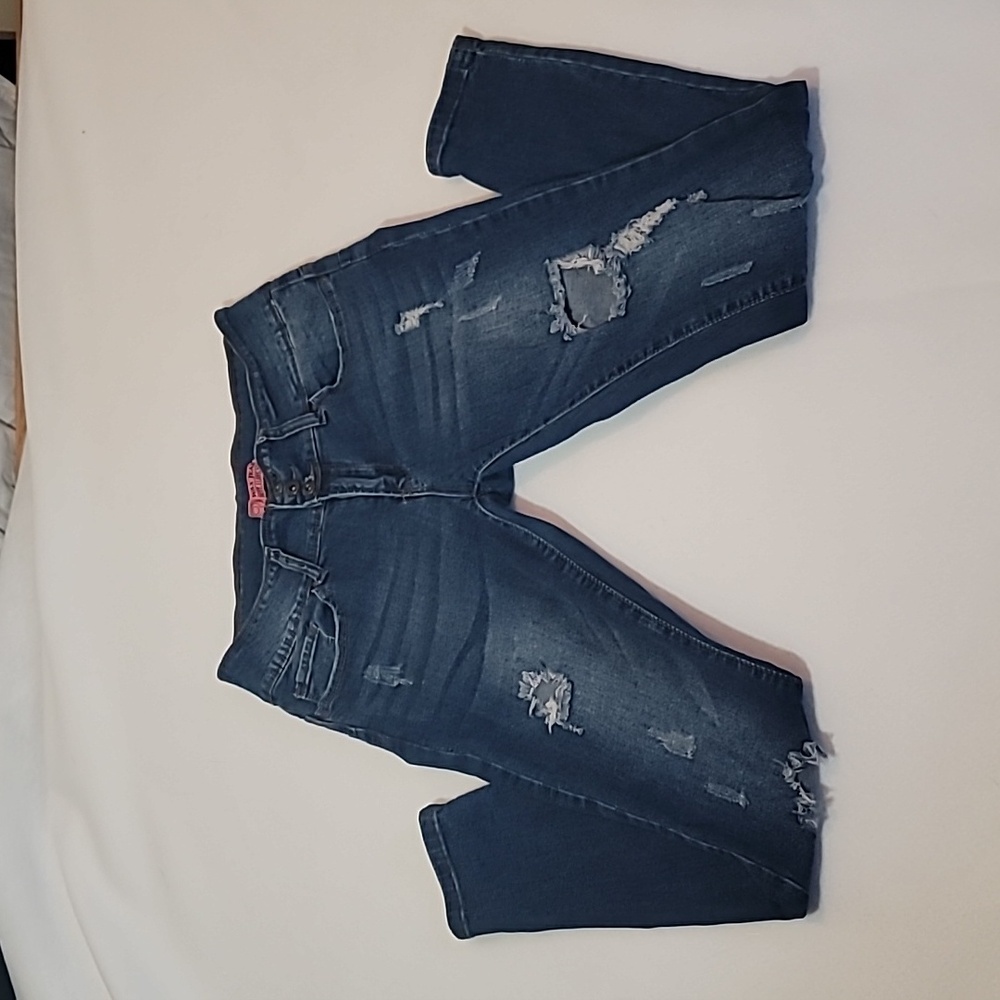 Wax Jeans Slim and Skinny with Destructed Blown Knee Size 11